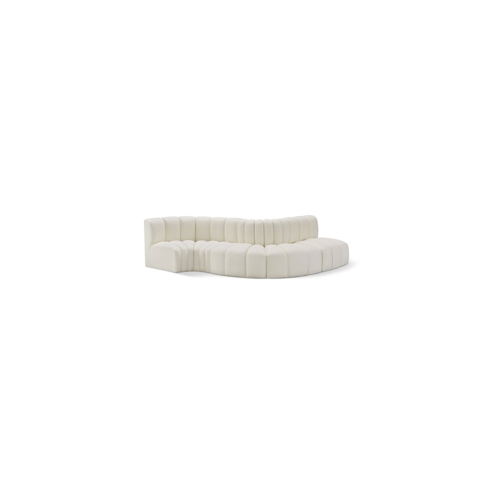 Arc Cream Vegan Leather Modular Sofa. Picture 1