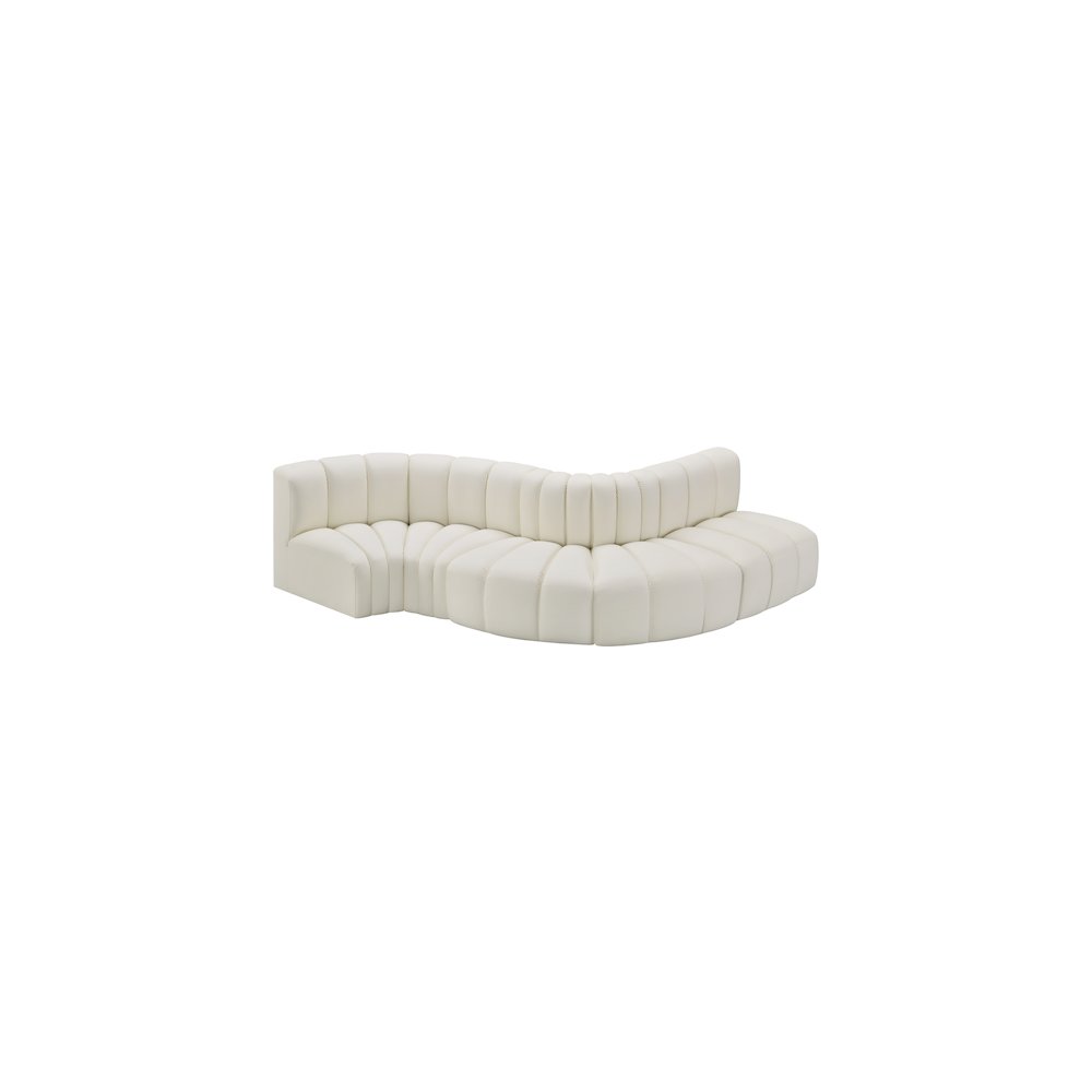 Arc Cream Vegan Leather Modular Sofa. Picture 3