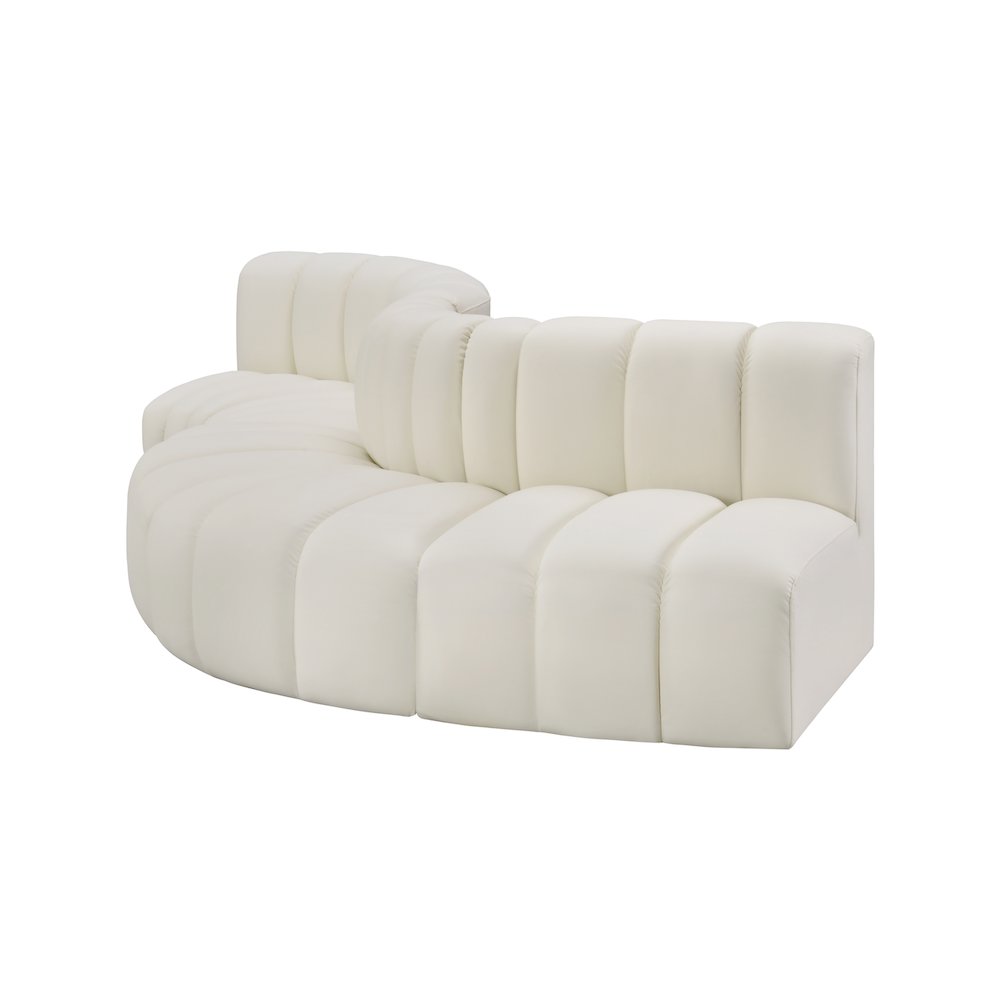 Arc Cream Vegan Leather Modular Sofa. Picture 4