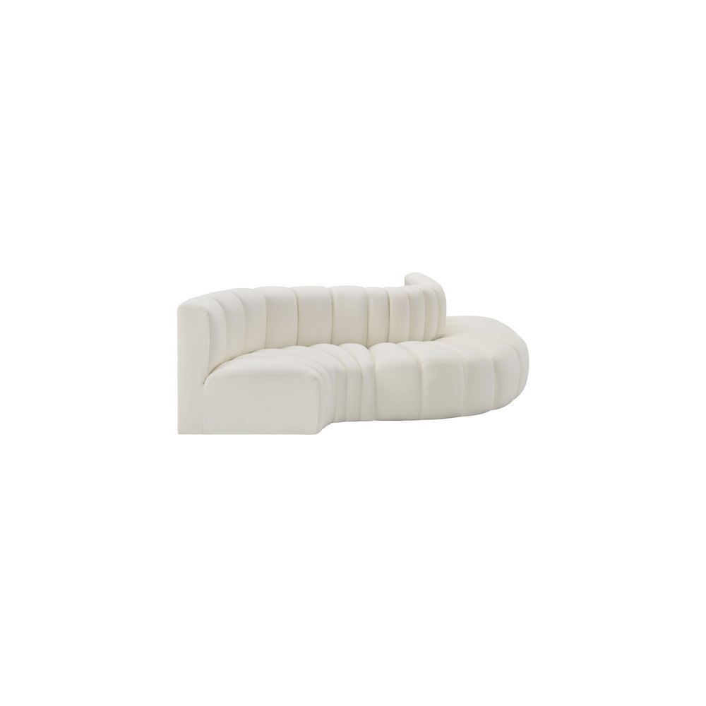 Arc Cream Vegan Leather Modular Sofa. Picture 5