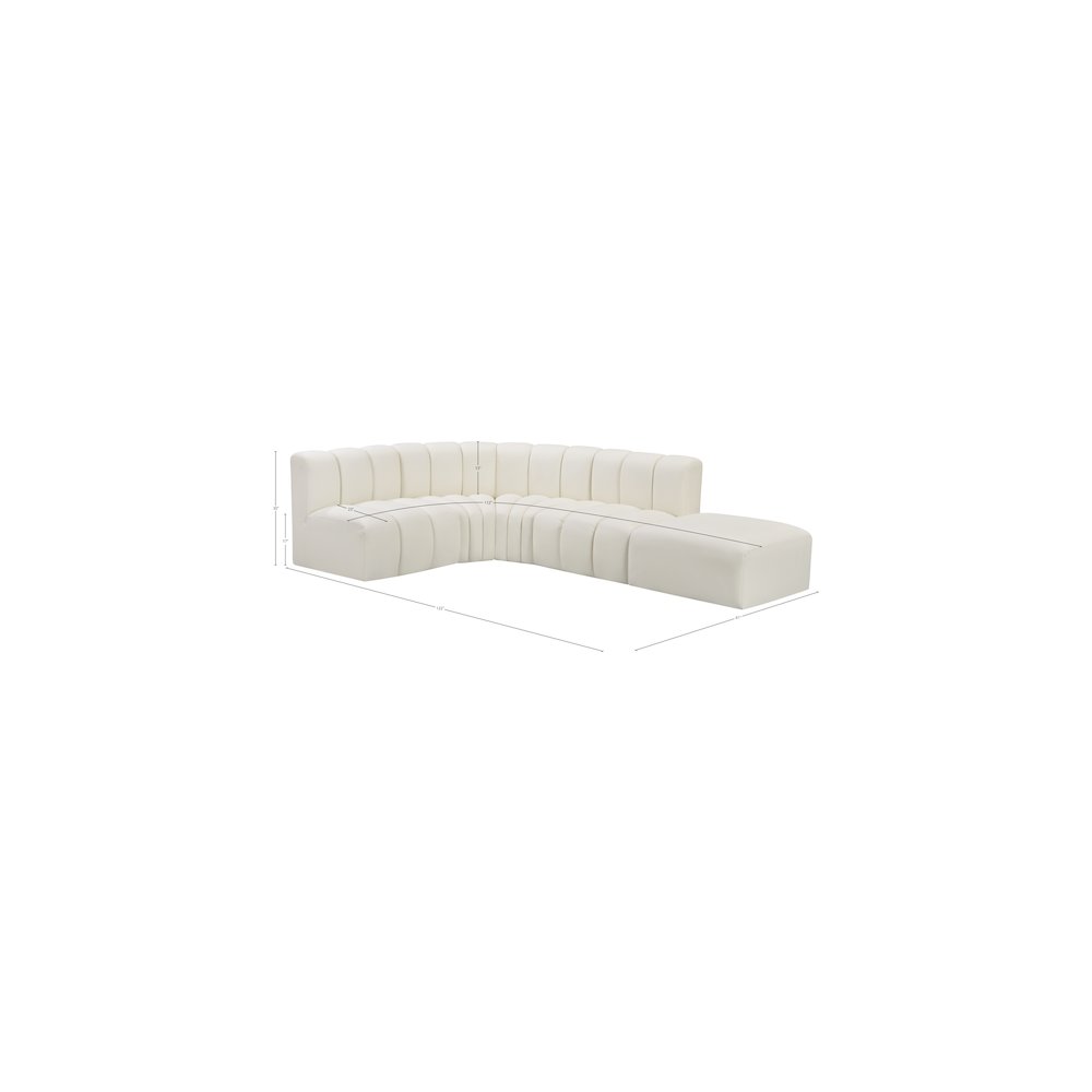 Arc Cream Vegan Leather Modular Sofa. Picture 15
