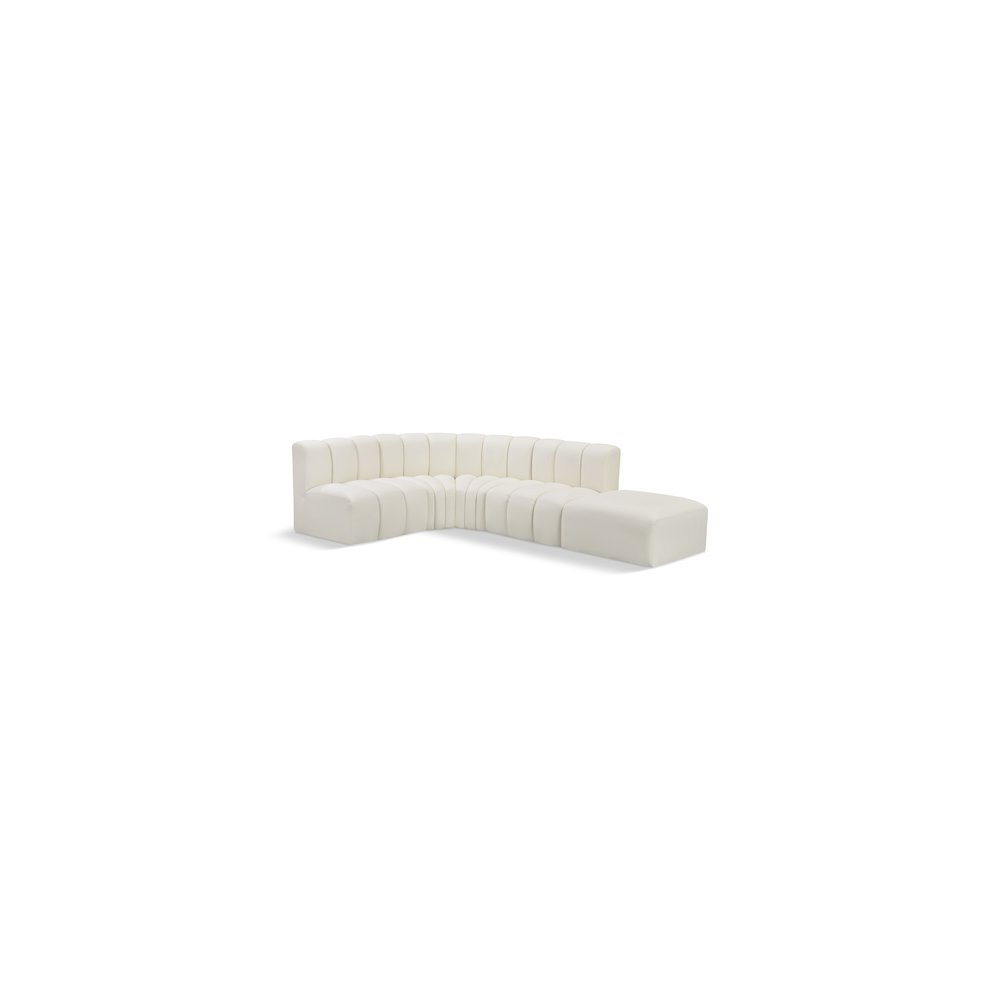 Arc Cream Vegan Leather Modular Sofa. Picture 1