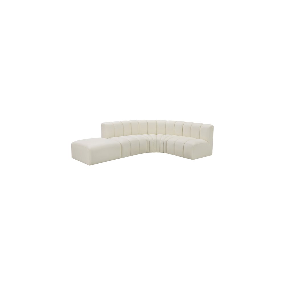 Arc Cream Vegan Leather Modular Sofa. Picture 2