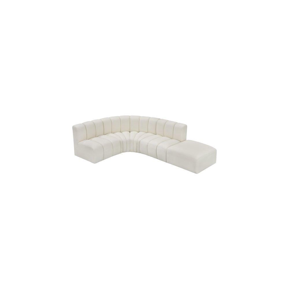 Arc Cream Vegan Leather Modular Sofa. Picture 5