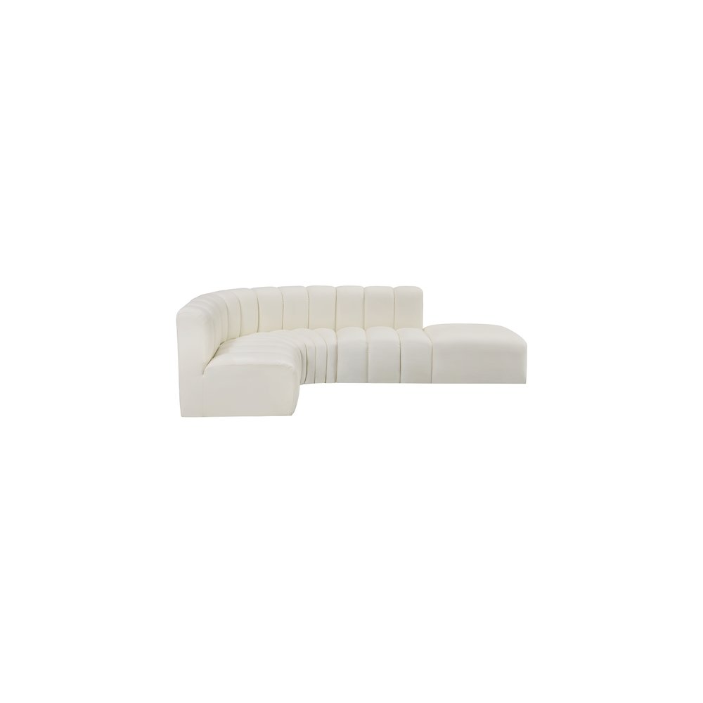 Arc Cream Vegan Leather Modular Sofa. Picture 7