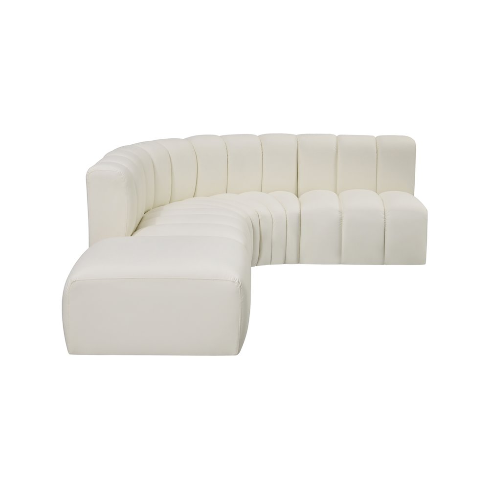 Arc Cream Vegan Leather Modular Sofa. Picture 8