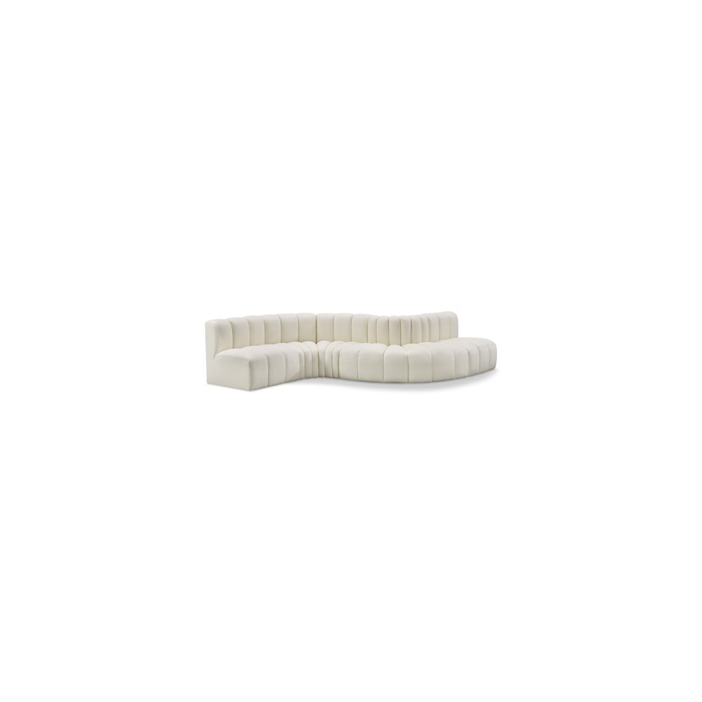 Arc Cream Vegan Leather Modular Sofa. Picture 1