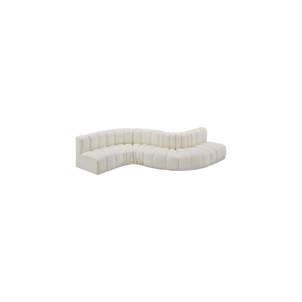 Arc Cream Vegan Leather Modular Sofa. Picture 3