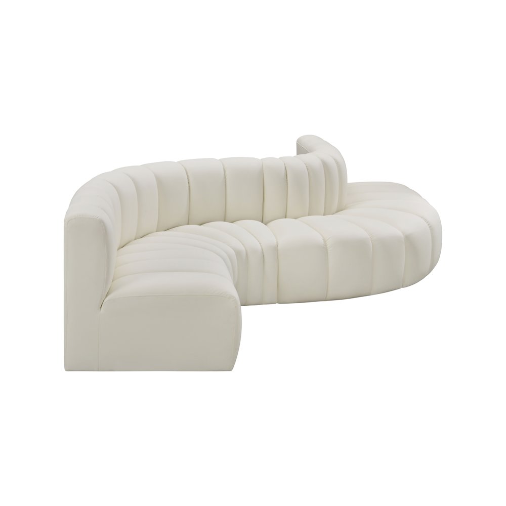 Arc Cream Vegan Leather Modular Sofa. Picture 4