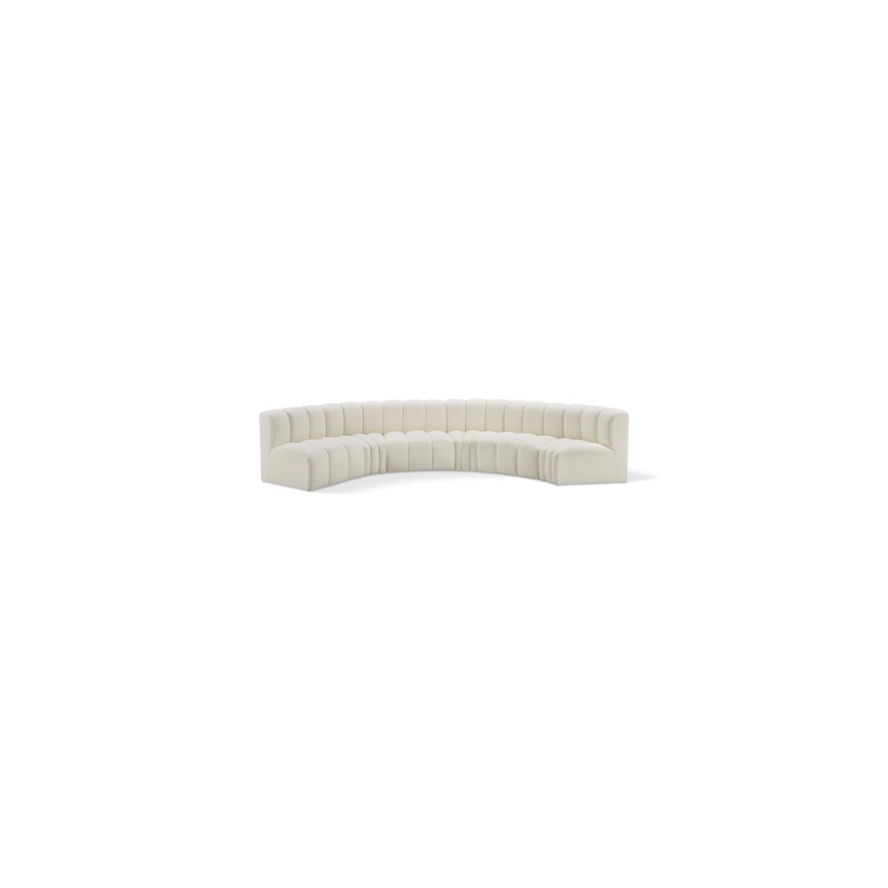 Arc Cream Vegan Leather Modular Sofa. Picture 1