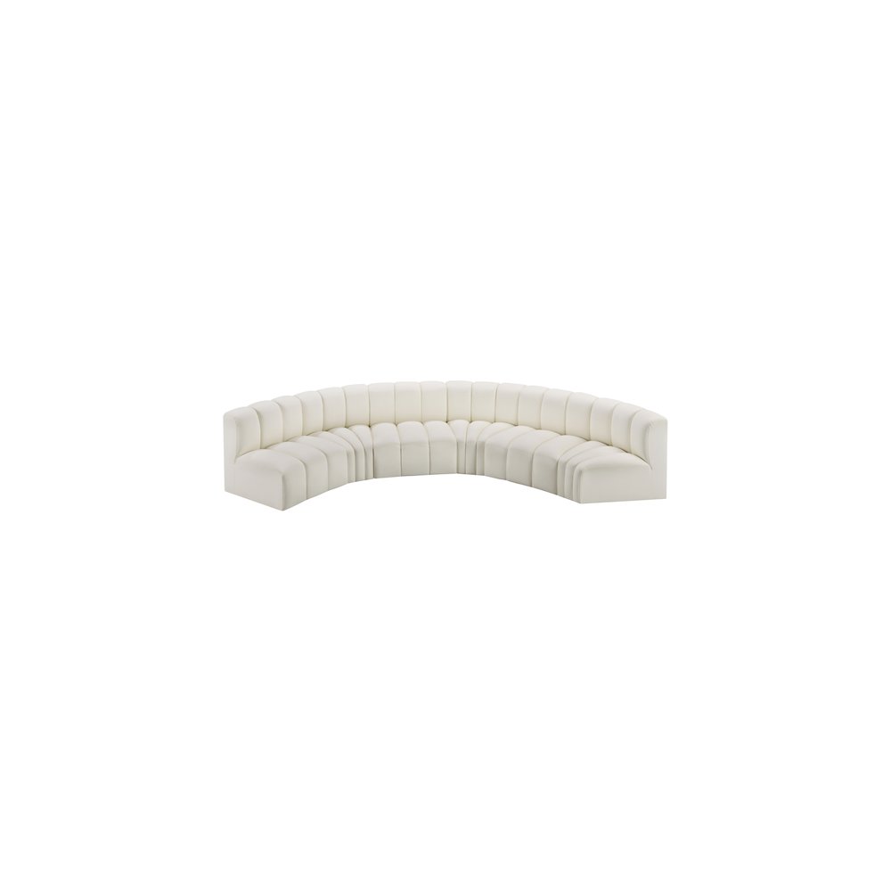 Arc Cream Vegan Leather Modular Sofa. Picture 3