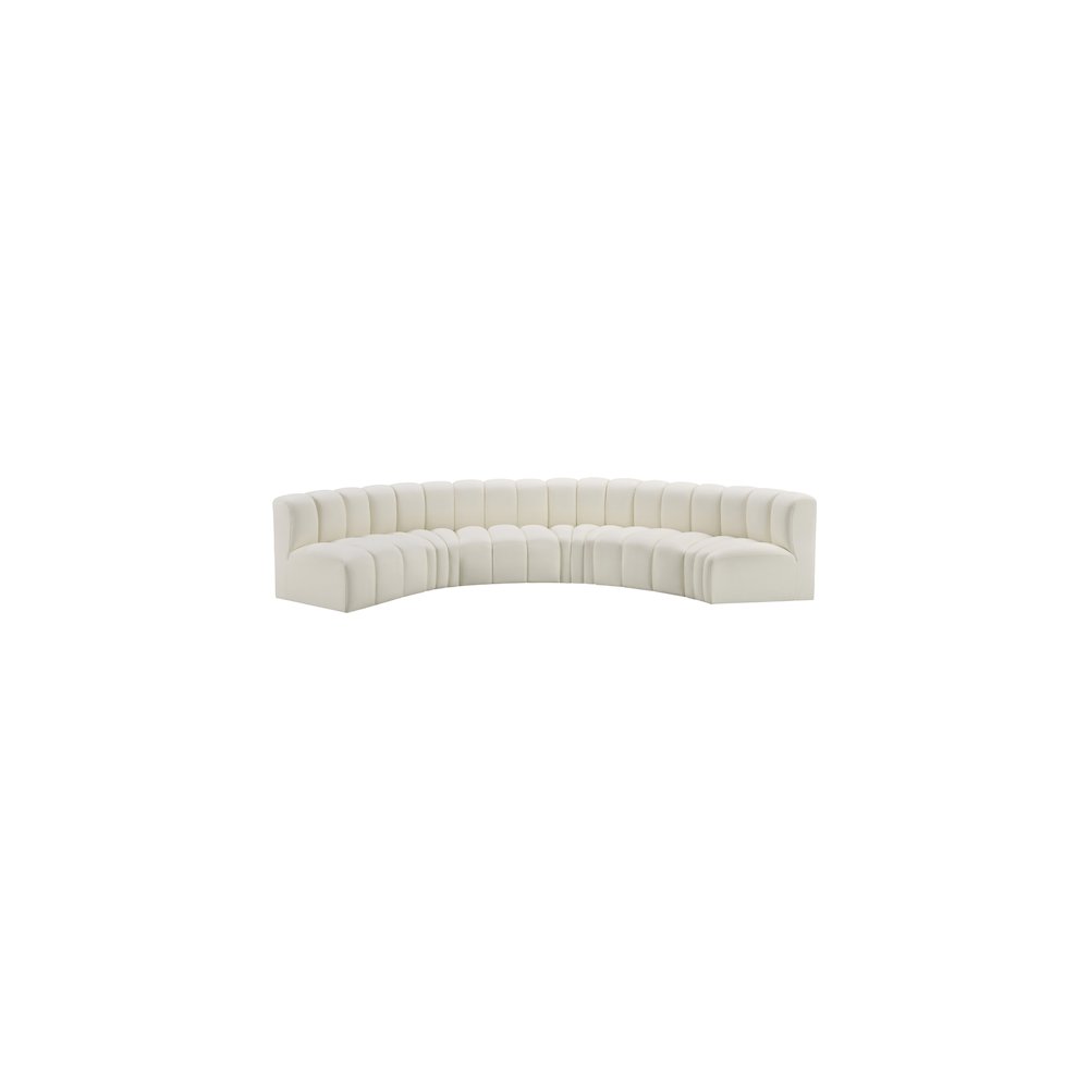 Arc Cream Vegan Leather Modular Sofa. Picture 4