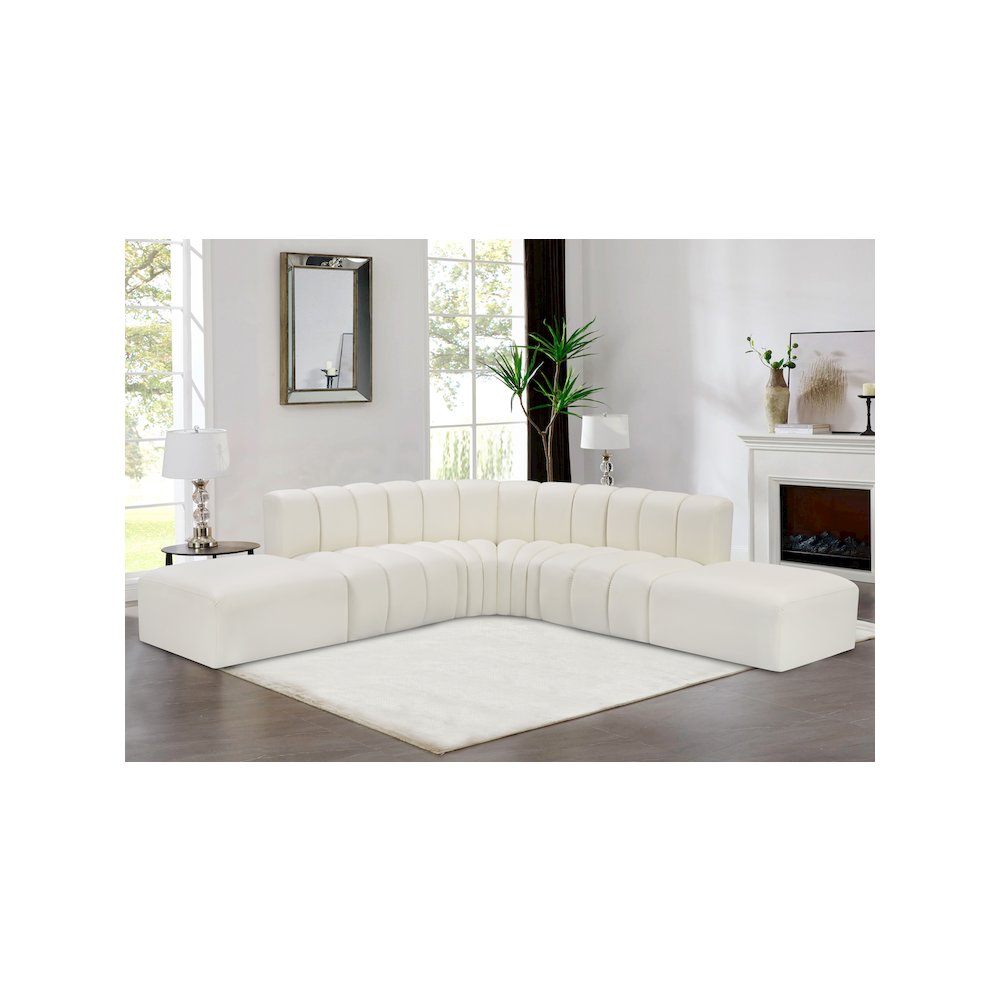 Arc Cream Vegan Leather Modular Sofa. Picture 2