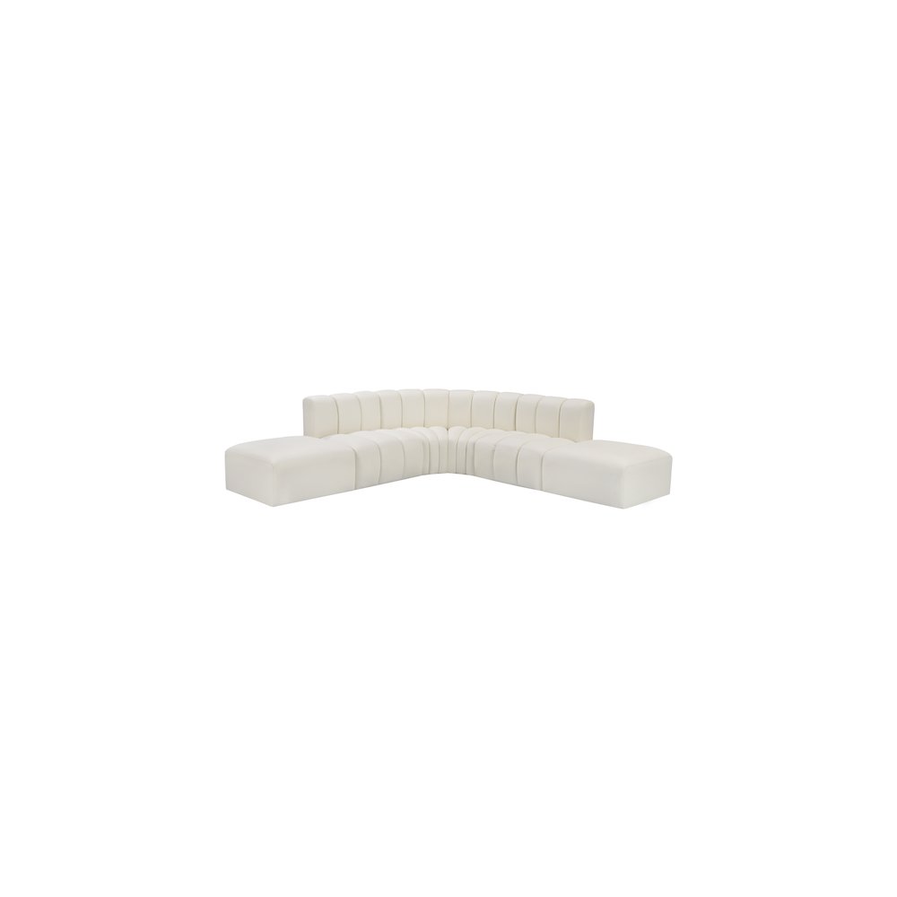 Arc Cream Vegan Leather Modular Sofa. Picture 3