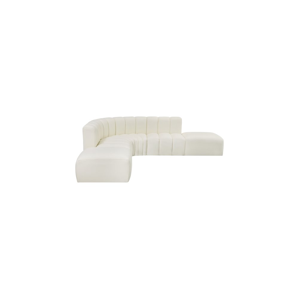 Arc Cream Vegan Leather Modular Sofa. Picture 4