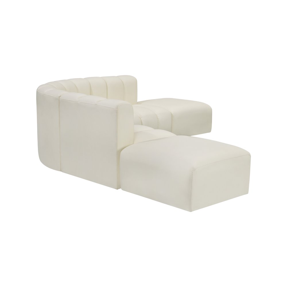 Arc Cream Vegan Leather Modular Sofa. Picture 5