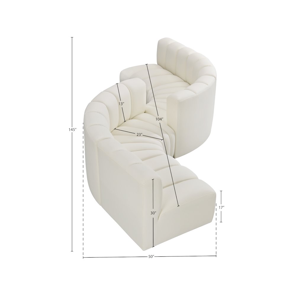 Arc Cream Vegan Leather Modular Sofa. Picture 7