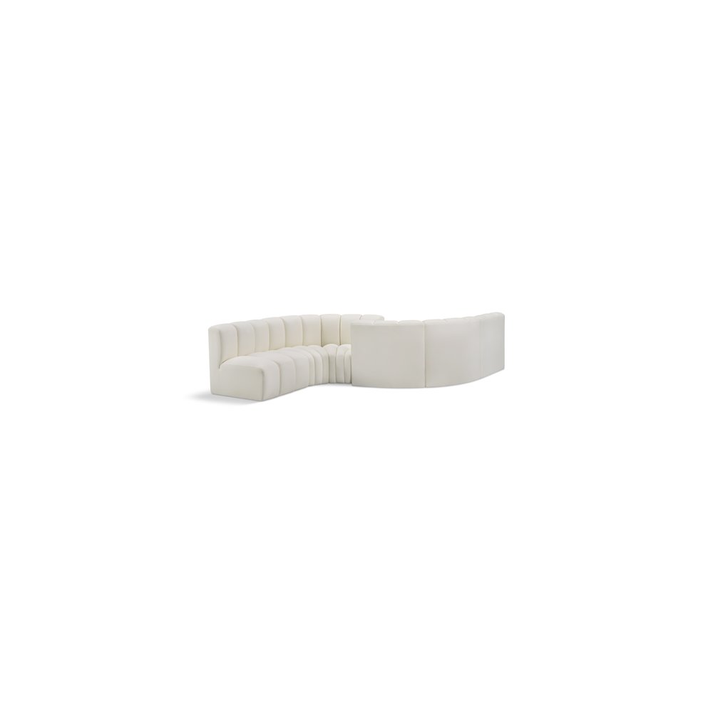 Arc Cream Vegan Leather Modular Sofa. Picture 1
