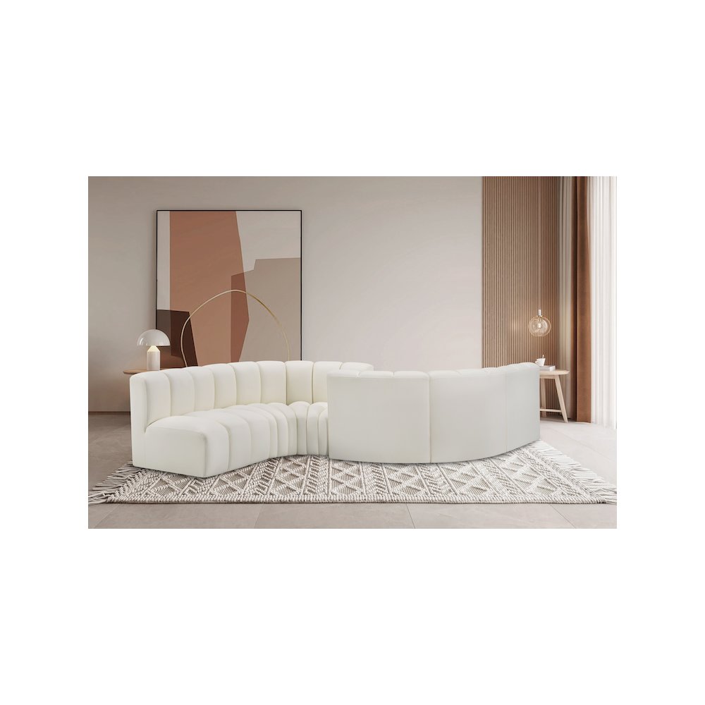 Arc Cream Vegan Leather Modular Sofa. Picture 2