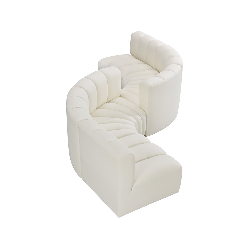 Arc Cream Vegan Leather Modular Sofa. Picture 3