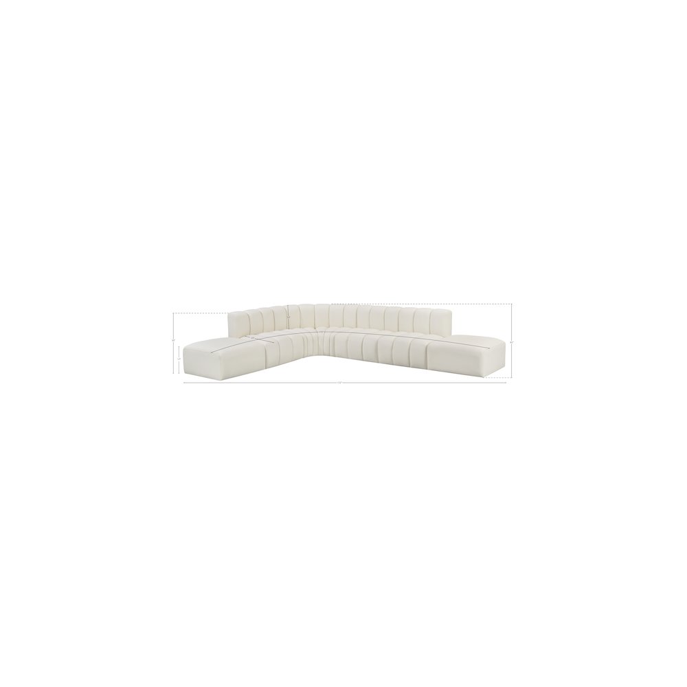 Arc Cream Vegan Leather Modular Sofa. Picture 10