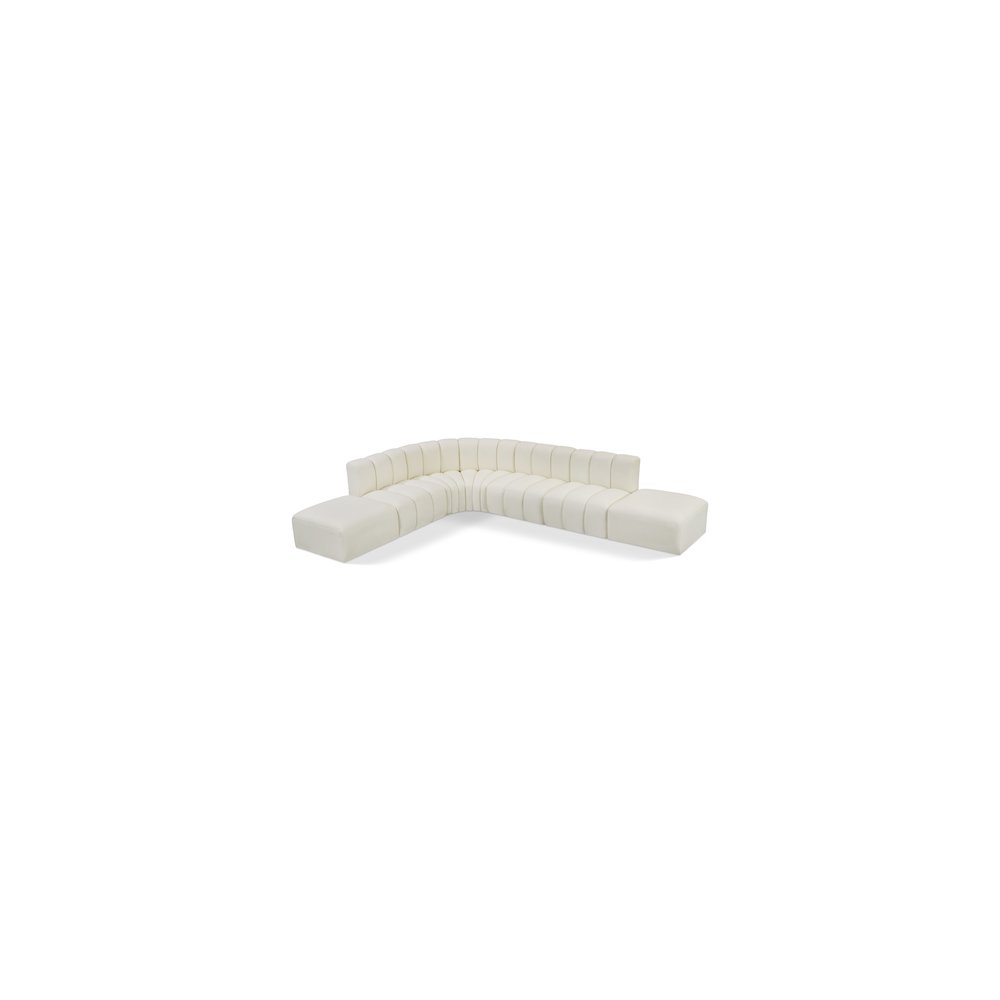 Arc Cream Vegan Leather Modular Sofa. Picture 1