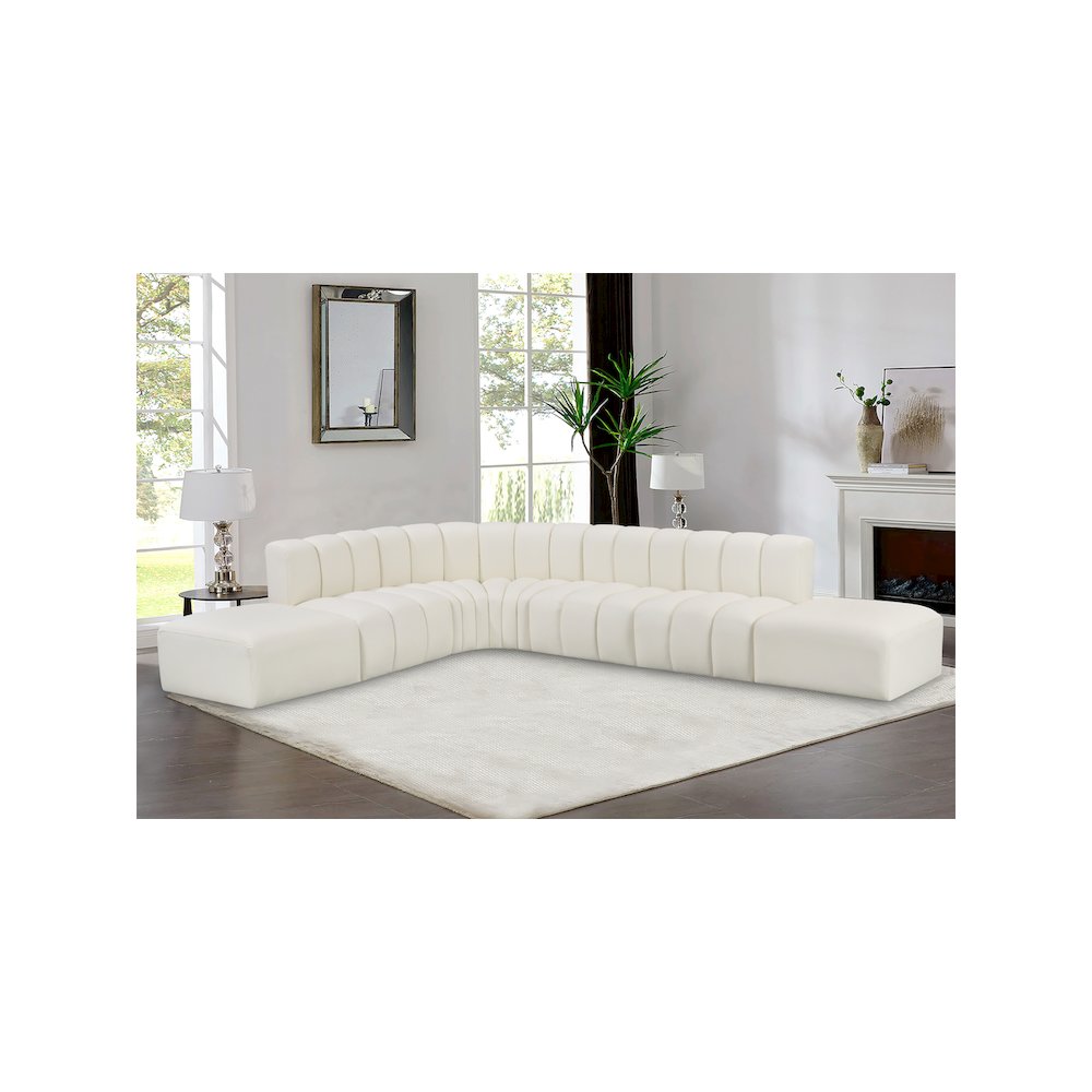Arc Cream Vegan Leather Modular Sofa. Picture 2