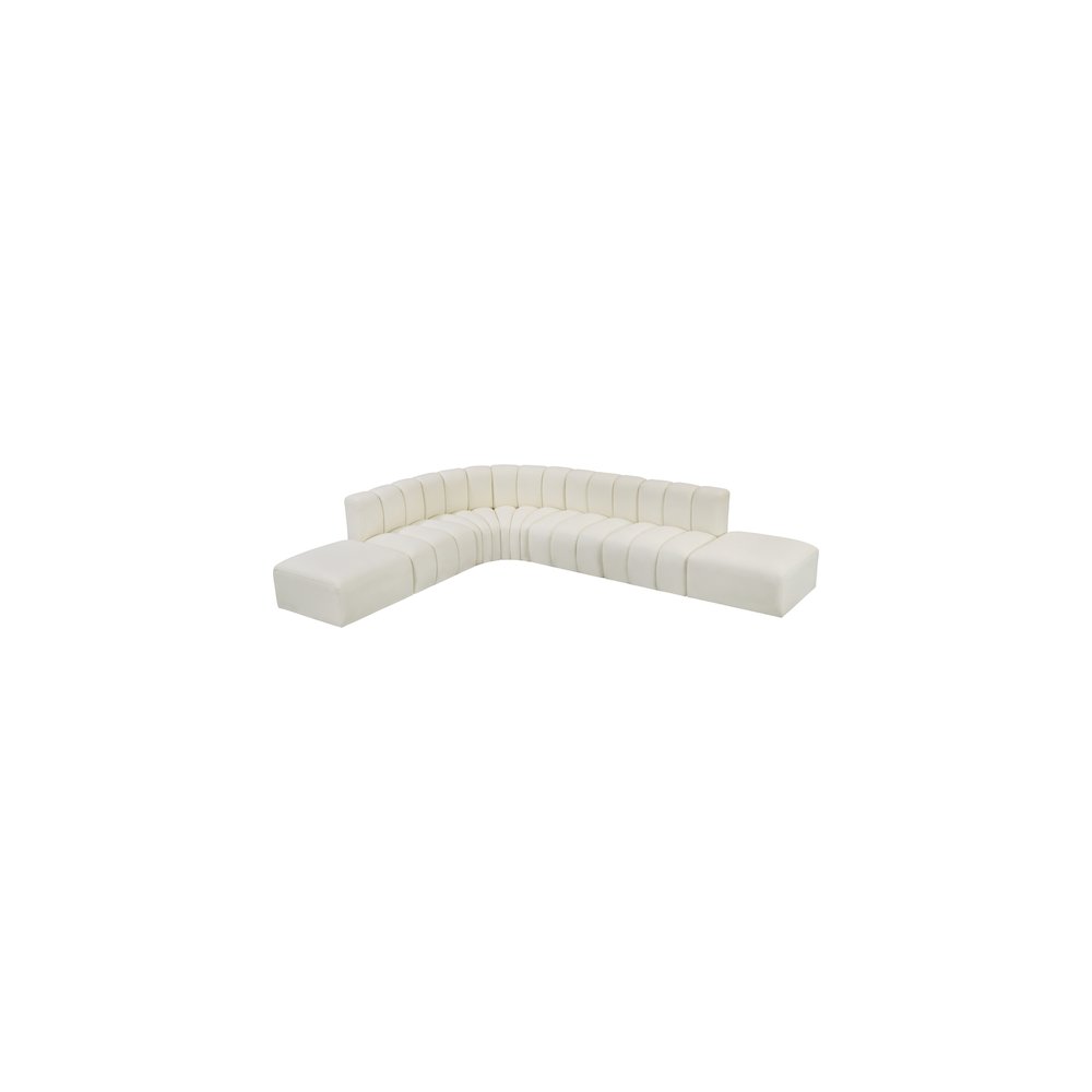 Arc Cream Vegan Leather Modular Sofa. Picture 3