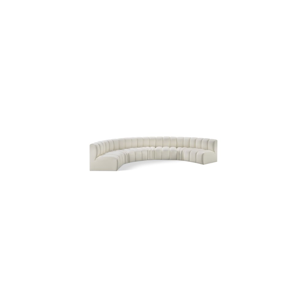 Arc Cream Vegan Leather Modular Sofa. Picture 1