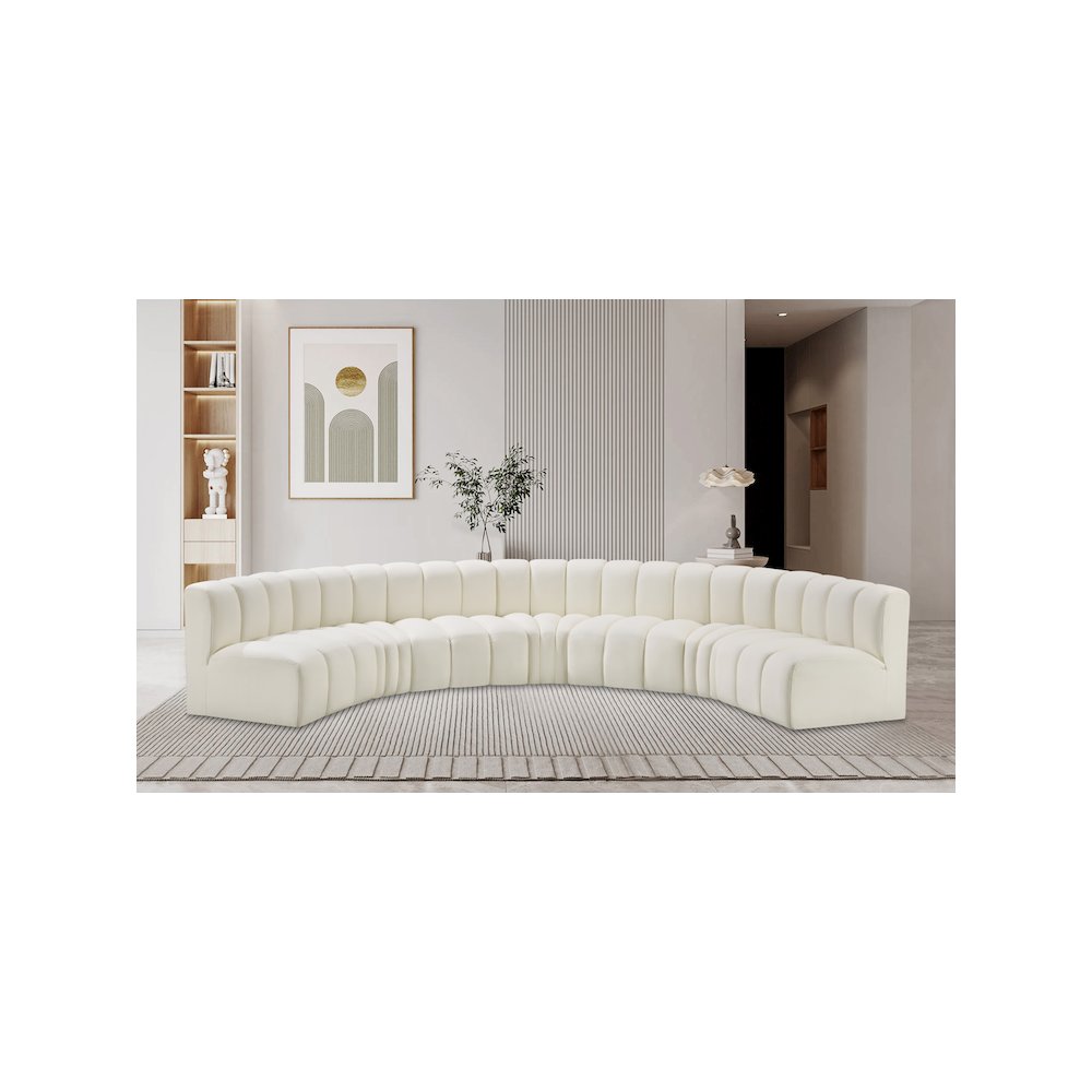 Arc Cream Vegan Leather Modular Sofa. Picture 2