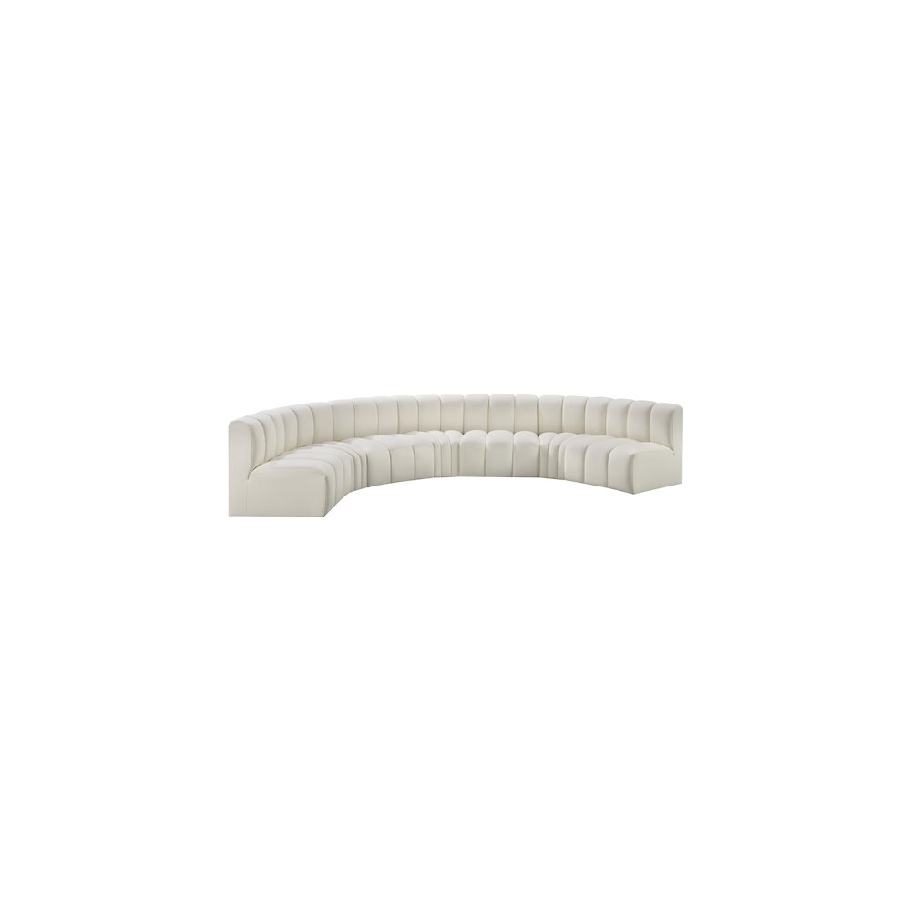 Arc Cream Vegan Leather Modular Sofa. Picture 4