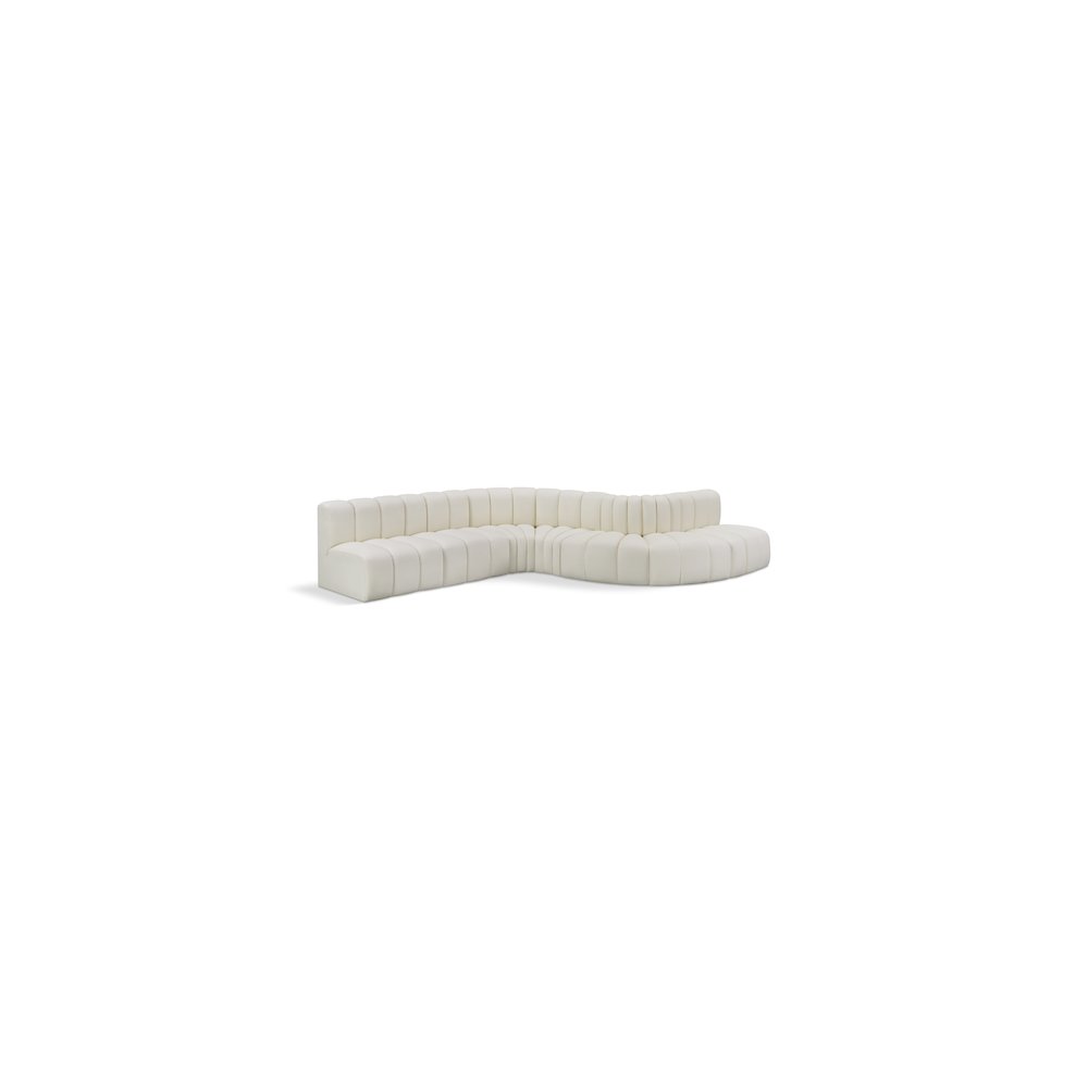 Arc Cream Vegan Leather Modular Sofa. Picture 1