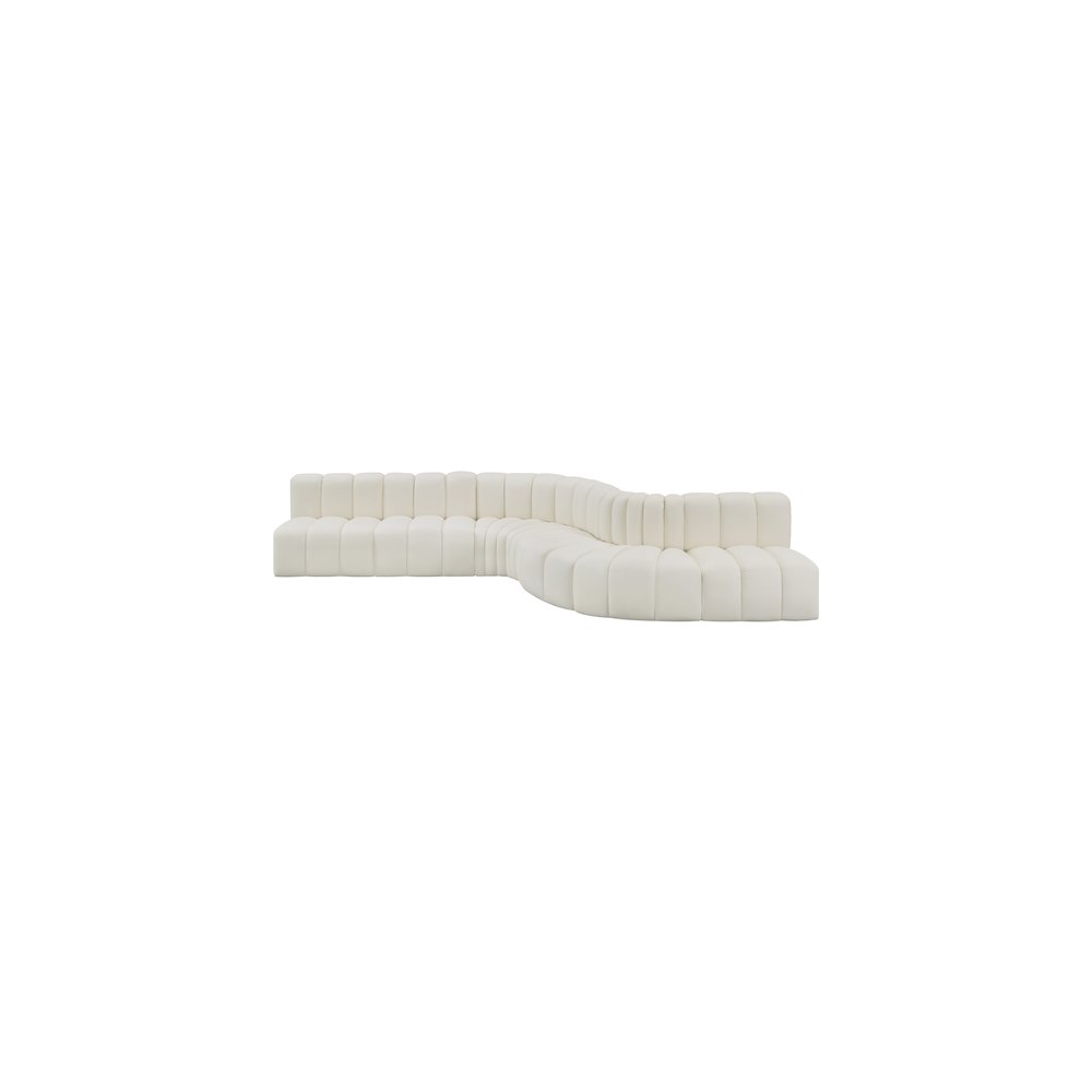 Arc Cream Vegan Leather Modular Sofa. Picture 3