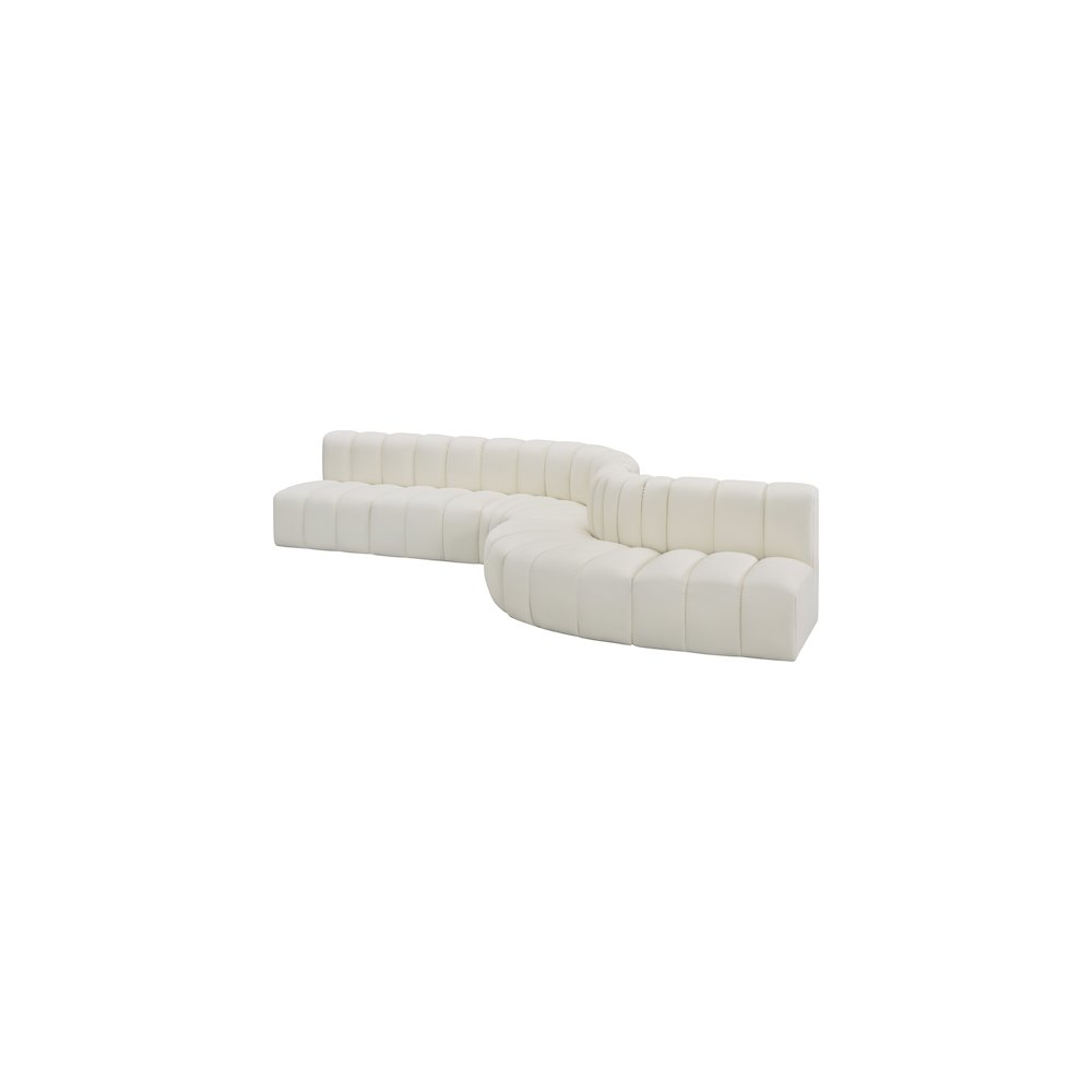 Arc Cream Vegan Leather Modular Sofa. Picture 4