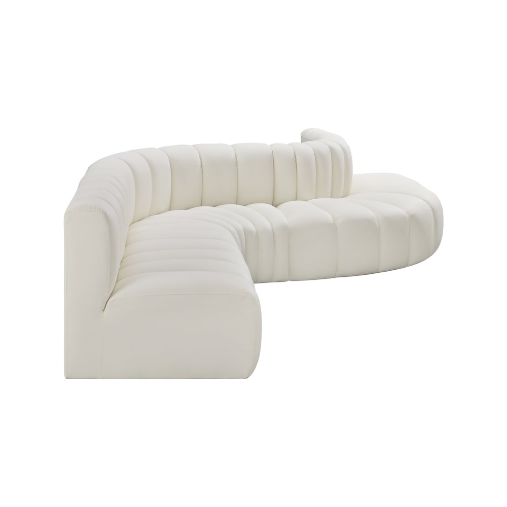 Arc Cream Vegan Leather Modular Sofa. Picture 5