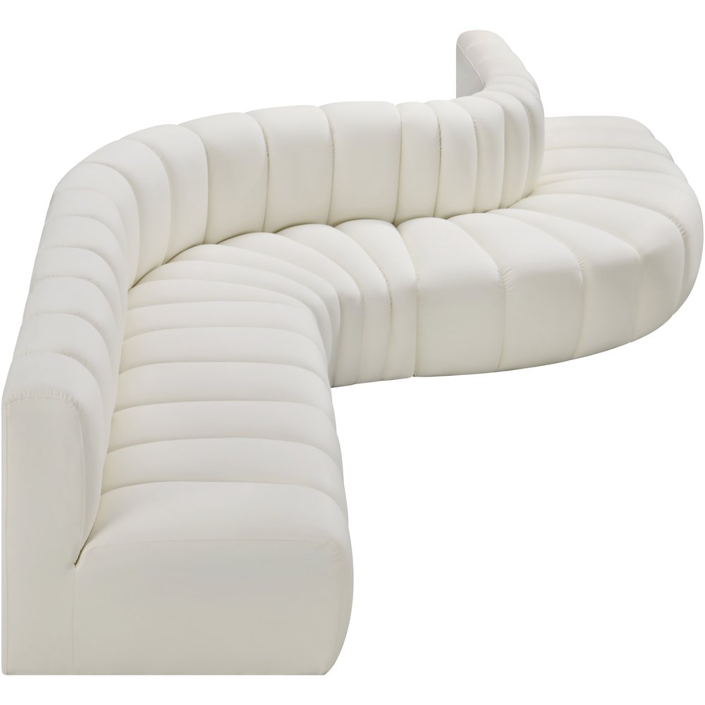 Arc Cream Vegan Leather Modular Sofa. Picture 6