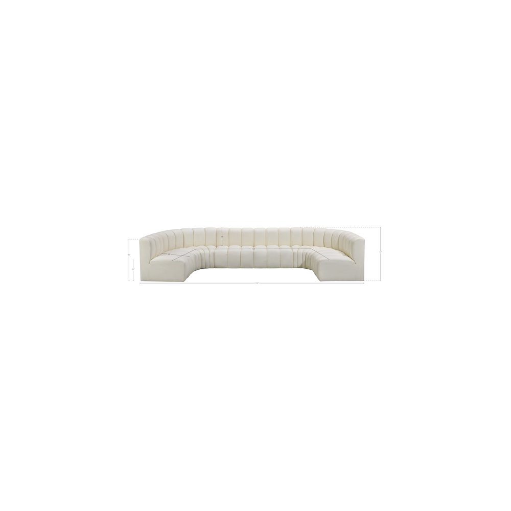Arc Cream Vegan Leather Modular Sofa. Picture 12