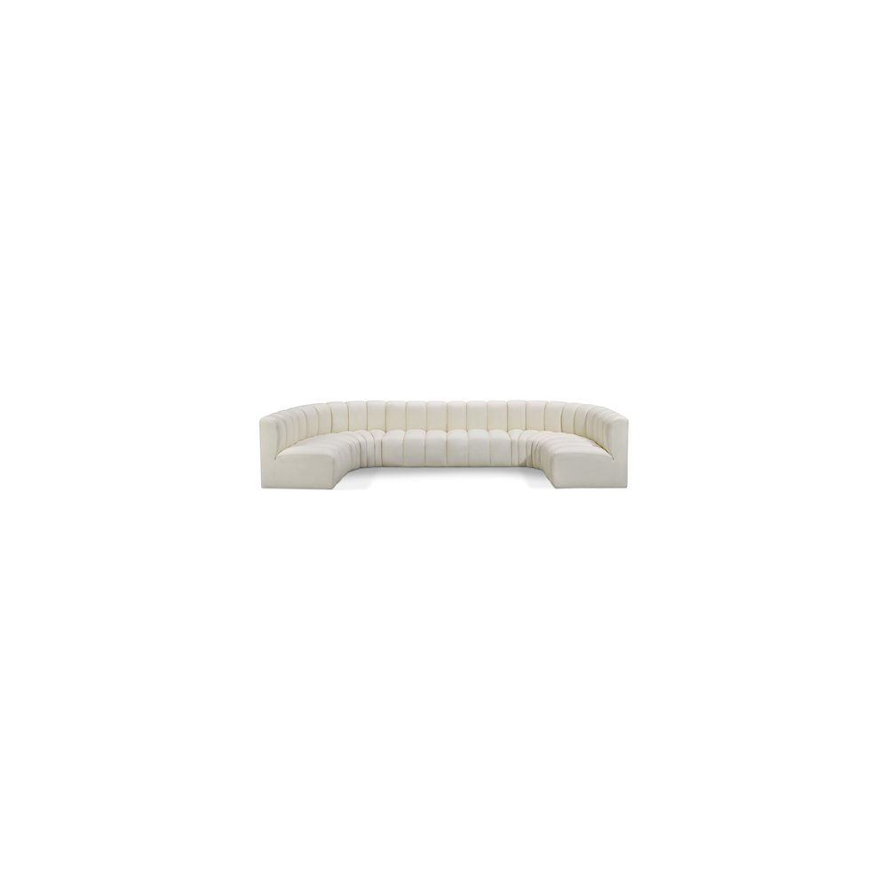 Arc Cream Vegan Leather Modular Sofa. Picture 1