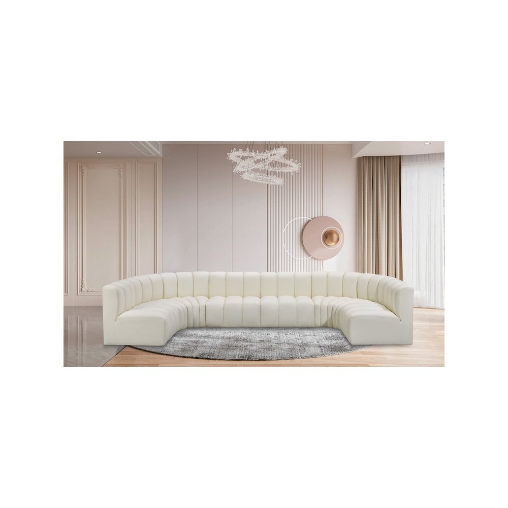 Arc Cream Vegan Leather Modular Sofa. Picture 2