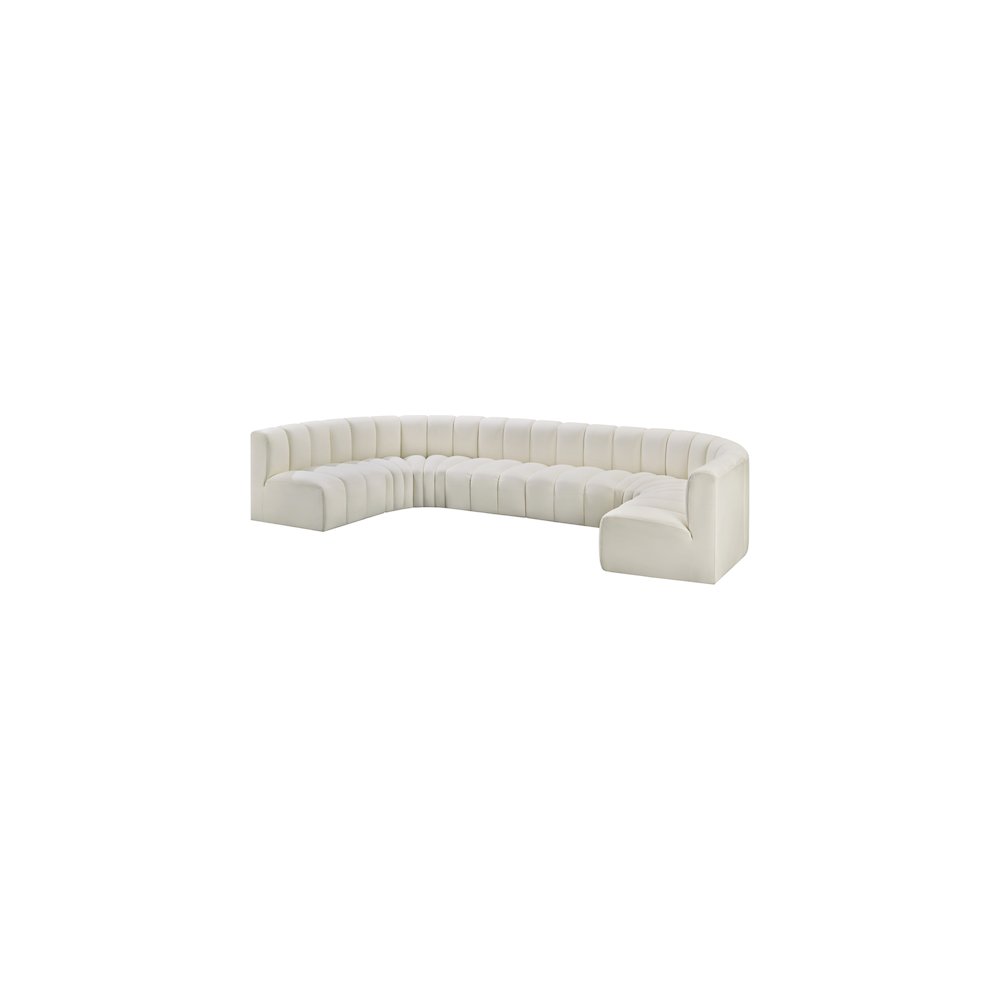 Arc Cream Vegan Leather Modular Sofa. Picture 4