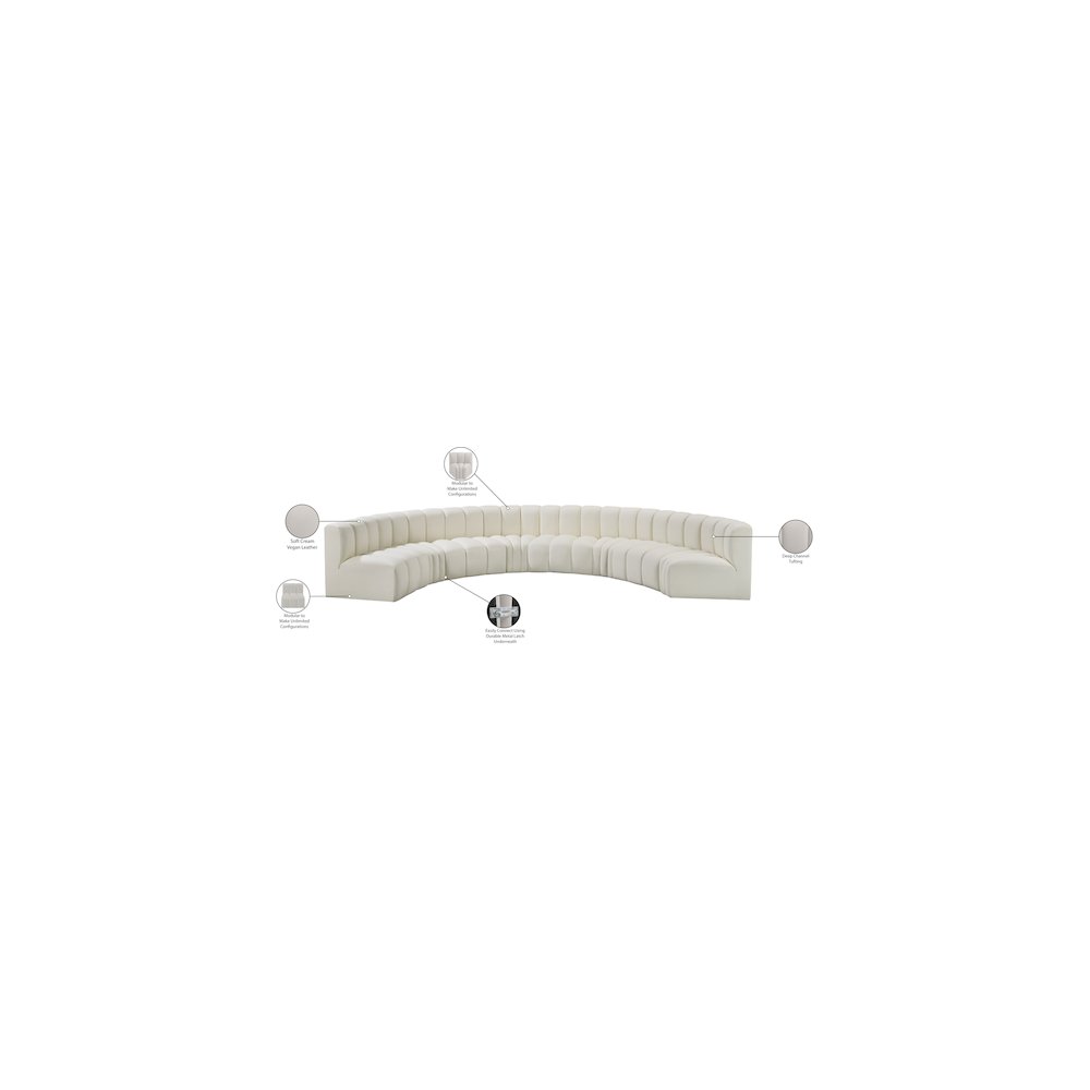 Arc Cream Vegan Leather Modular Sofa. Picture 12