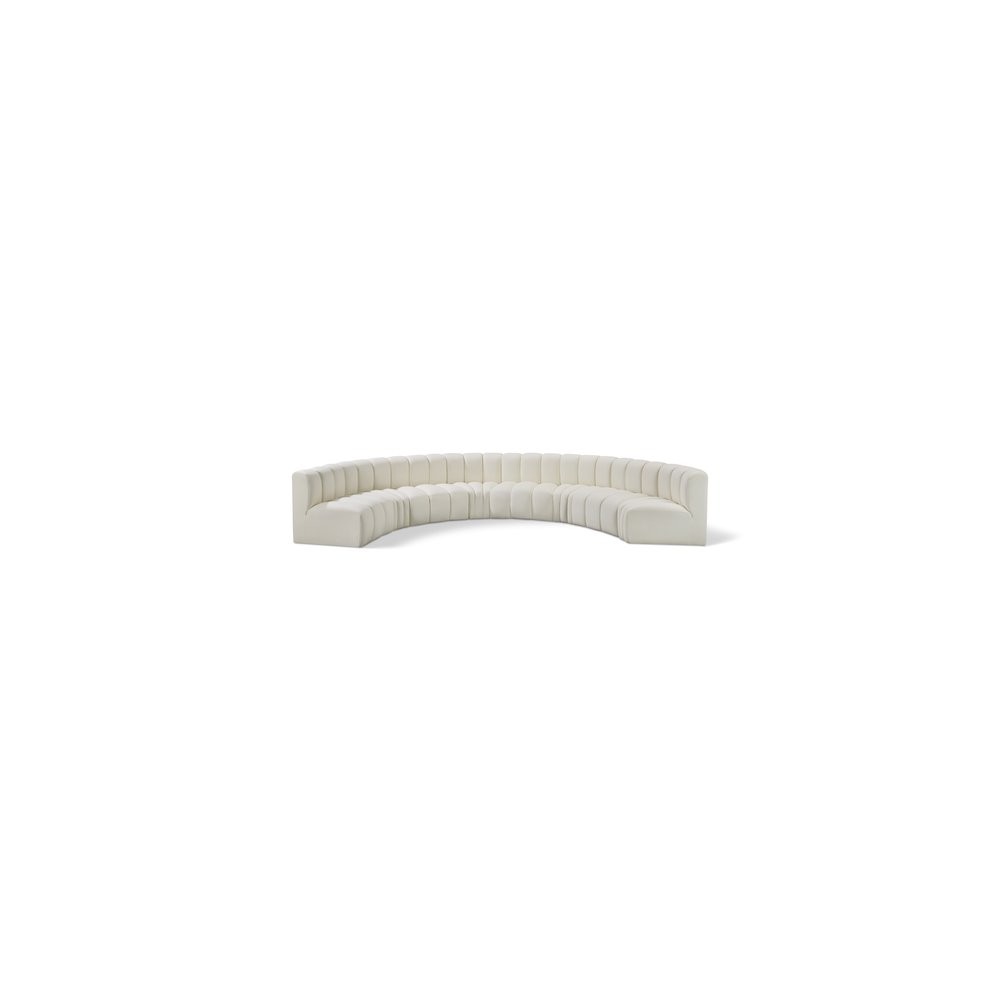 Arc Cream Vegan Leather Modular Sofa. Picture 1