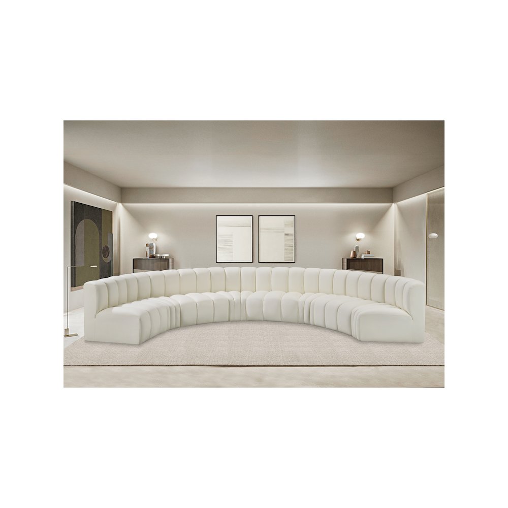 Arc Cream Vegan Leather Modular Sofa. Picture 2