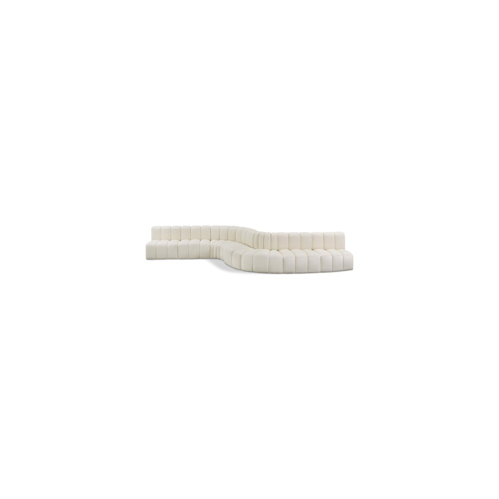 Arc Cream Vegan Leather Modular Sofa. Picture 1