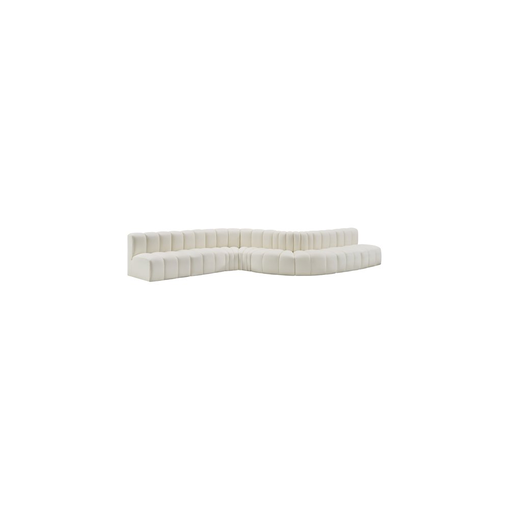 Arc Cream Vegan Leather Modular Sofa. Picture 3