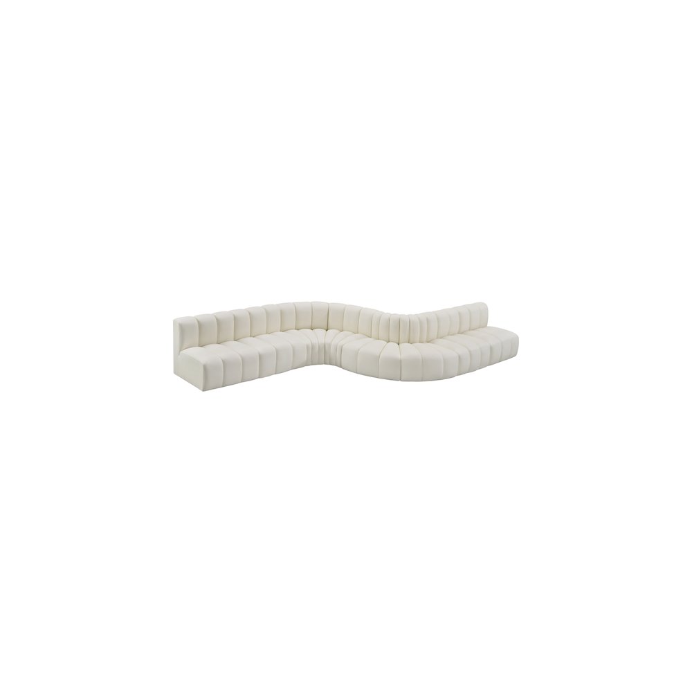 Arc Cream Vegan Leather Modular Sofa. Picture 4