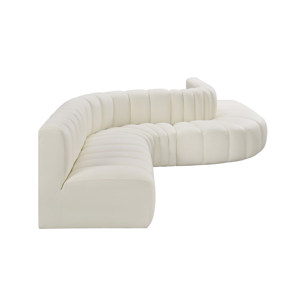 Arc Cream Vegan Leather Modular Sofa. Picture 5