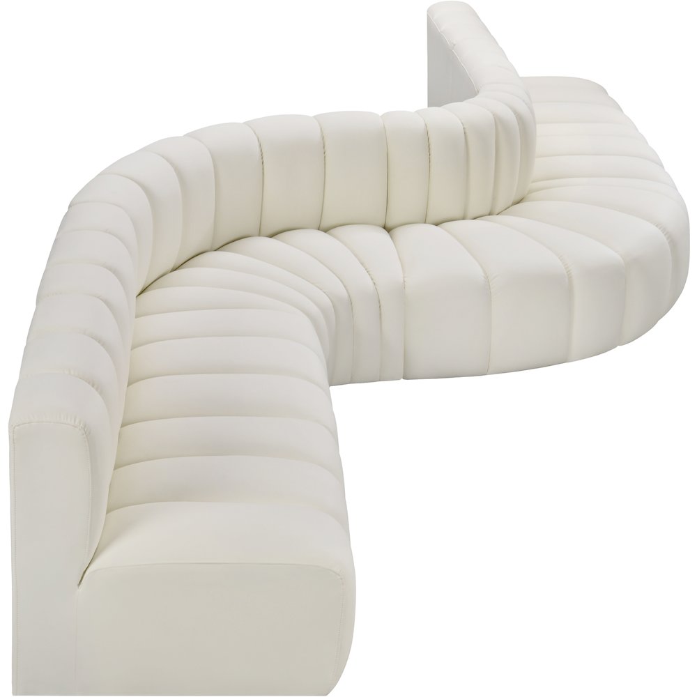 Arc Cream Vegan Leather Modular Sofa. Picture 6