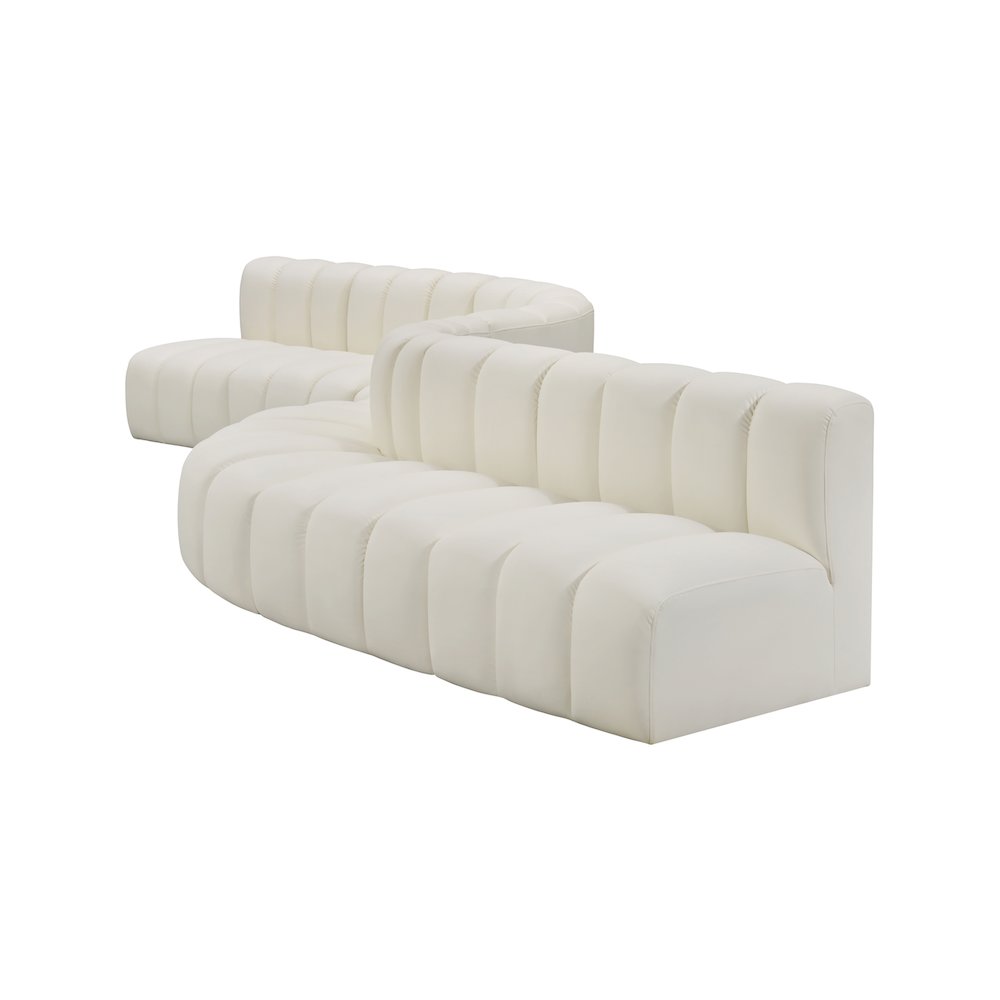 Arc Cream Vegan Leather Modular Sofa. Picture 7