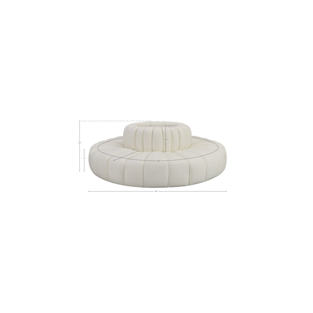 Arc Cream Vegan Leather Modular Sofa. Picture 7